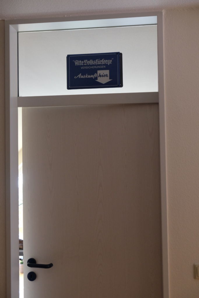 Sign on skylight in room door II
