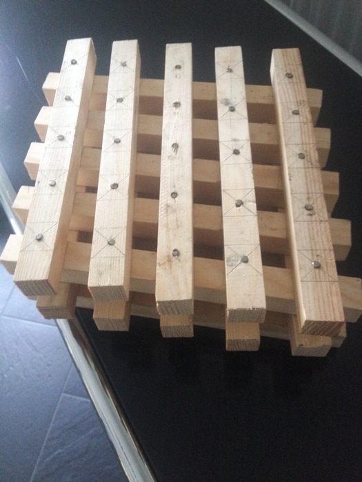 Model construction of a magnetic cross wood stack