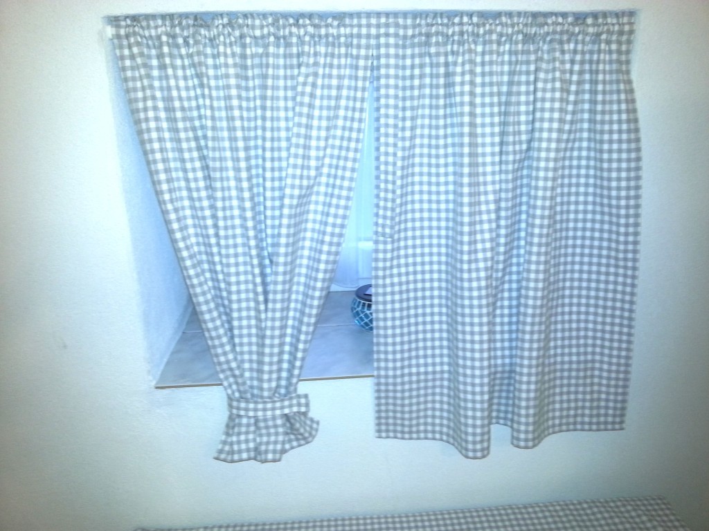 Curtains gathered